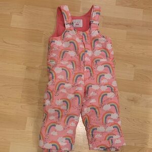 The Children's Place Pink color Snow Overalls with Rainbow Print 2T size